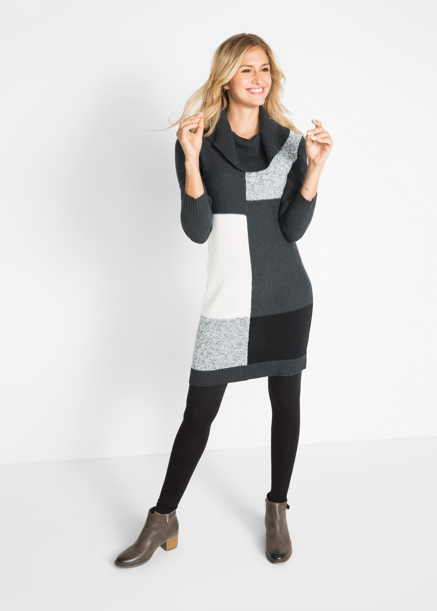 Sukienka dzianinowa, dł. do kolan