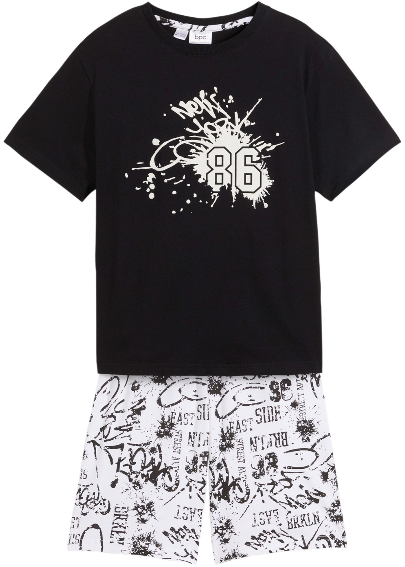 Bawełniana piżama chłopięca z krótkimi spodniami (2 cz.)