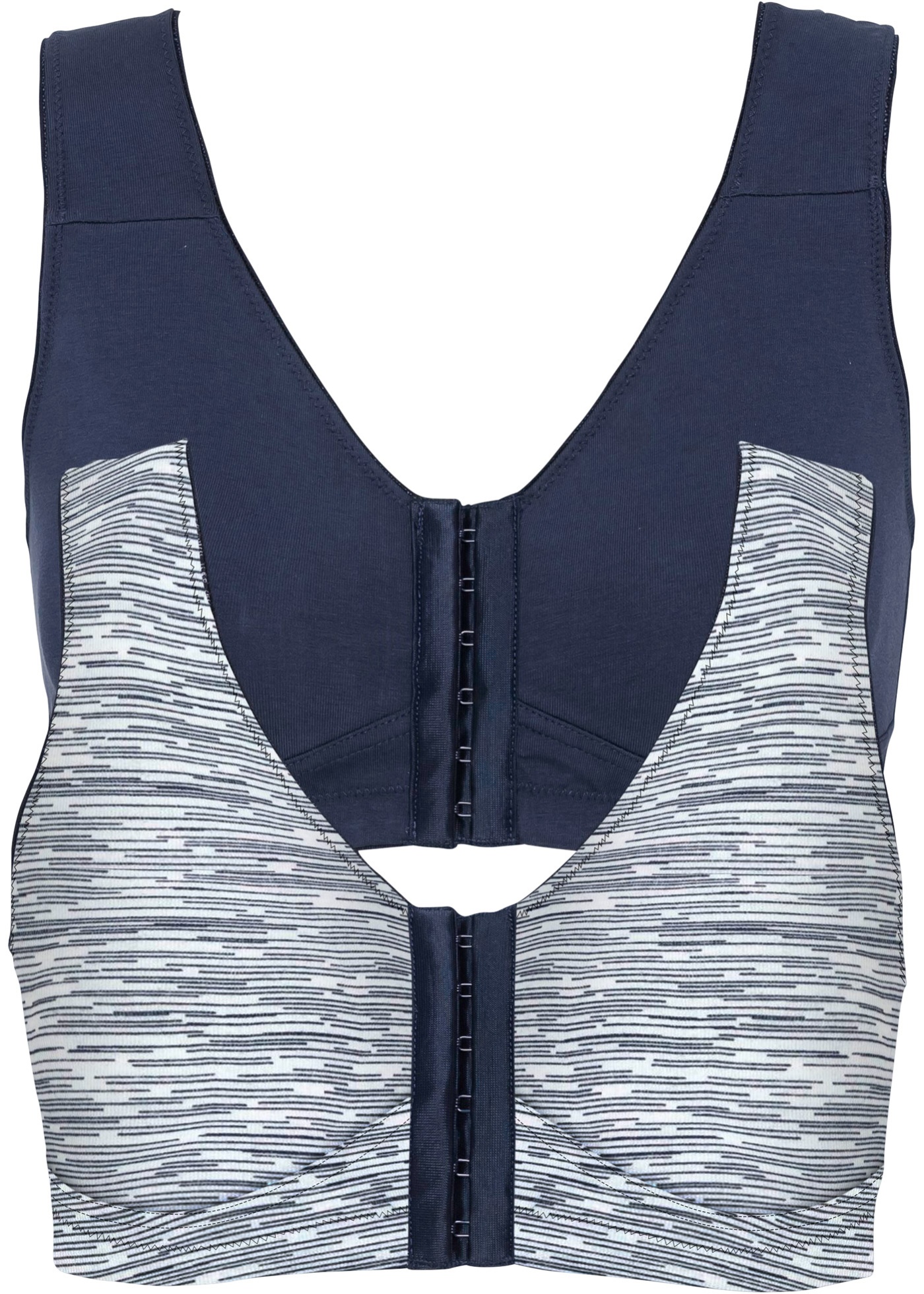 Biustonosz z zapięciem z przodu, bez fiszbinów, bawełna organiczna (2 szt.)