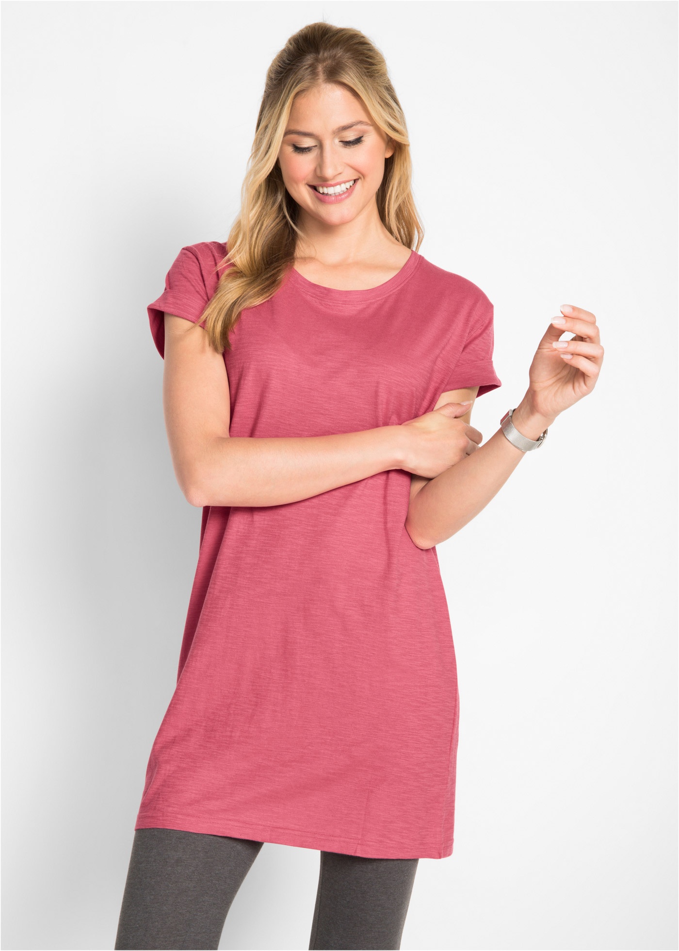 Długi shirt z czystej bawełny