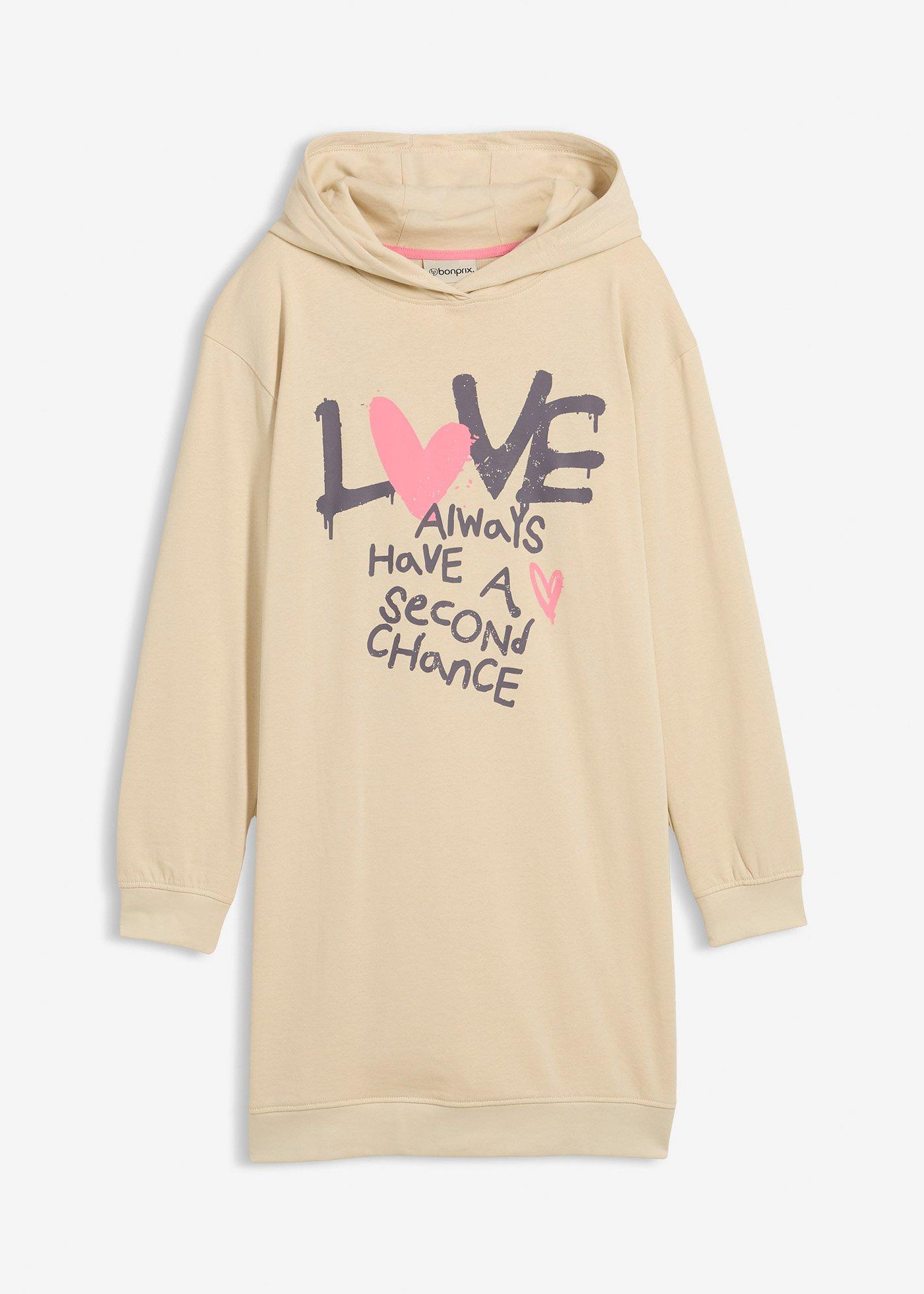 Sukienka dresowa z kapturem z czystej bawełny organicznej