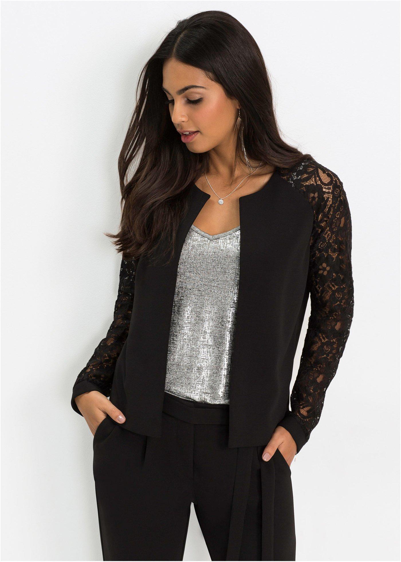 Żakiet z koronkowymi rękawami