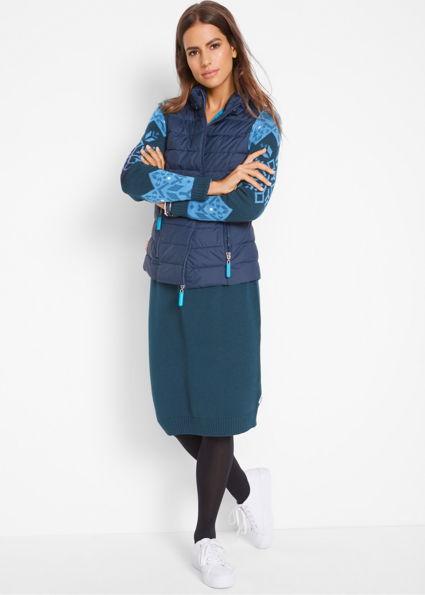 Sukienka dzianinowa w norweski wzór