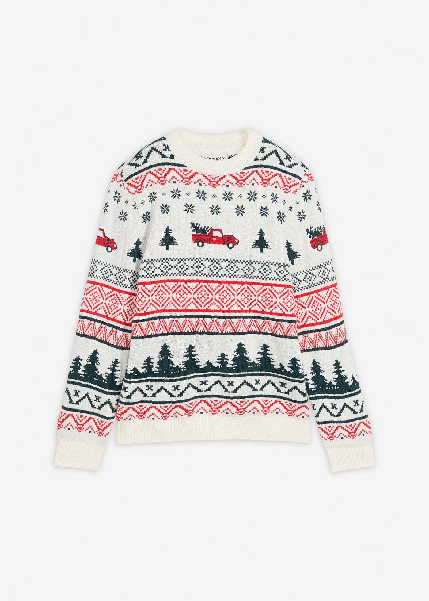 Cienki sweter z motywem bożonarodzeniowym