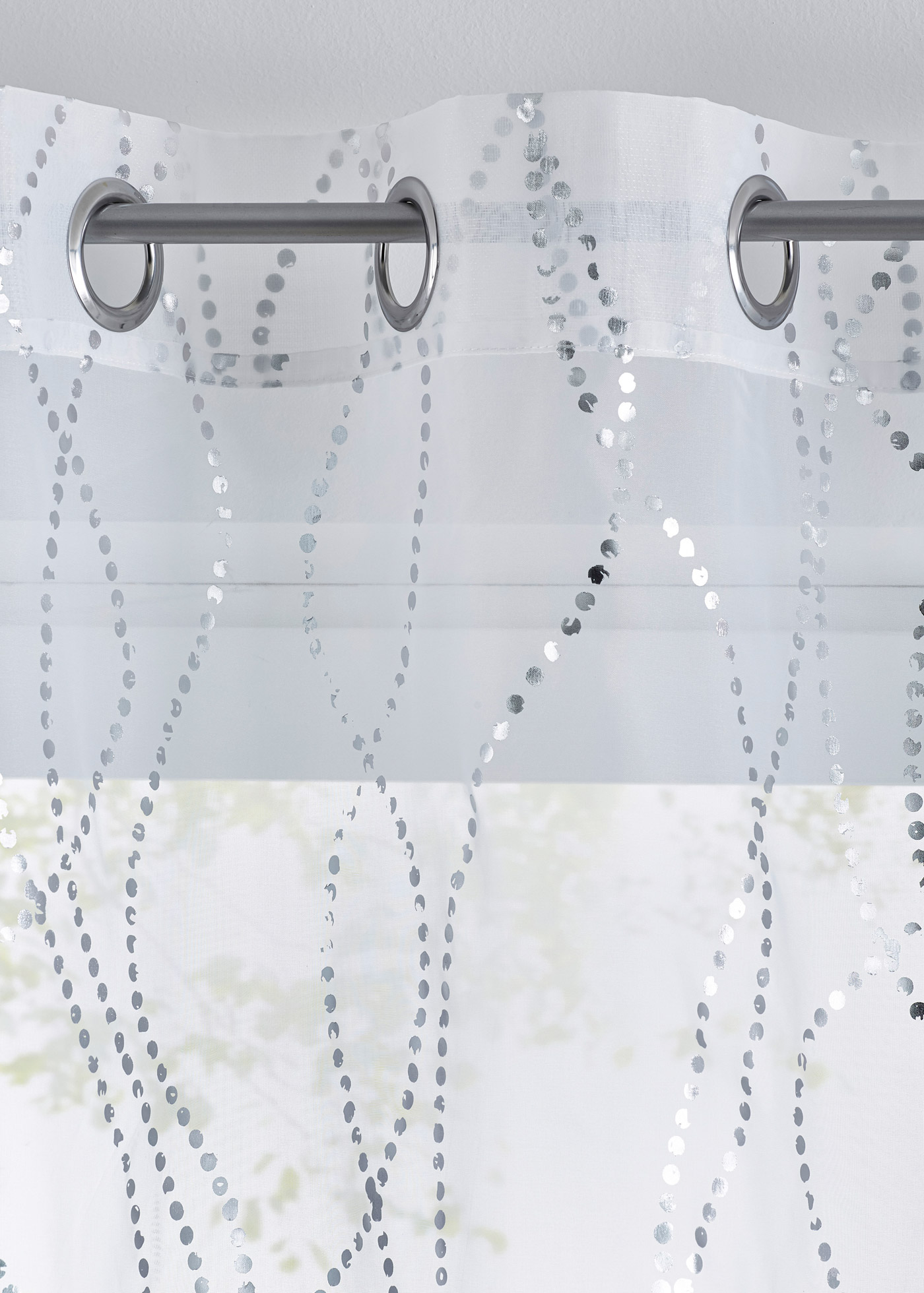 Firana z połyskującym nadrukiem (1 szt.)