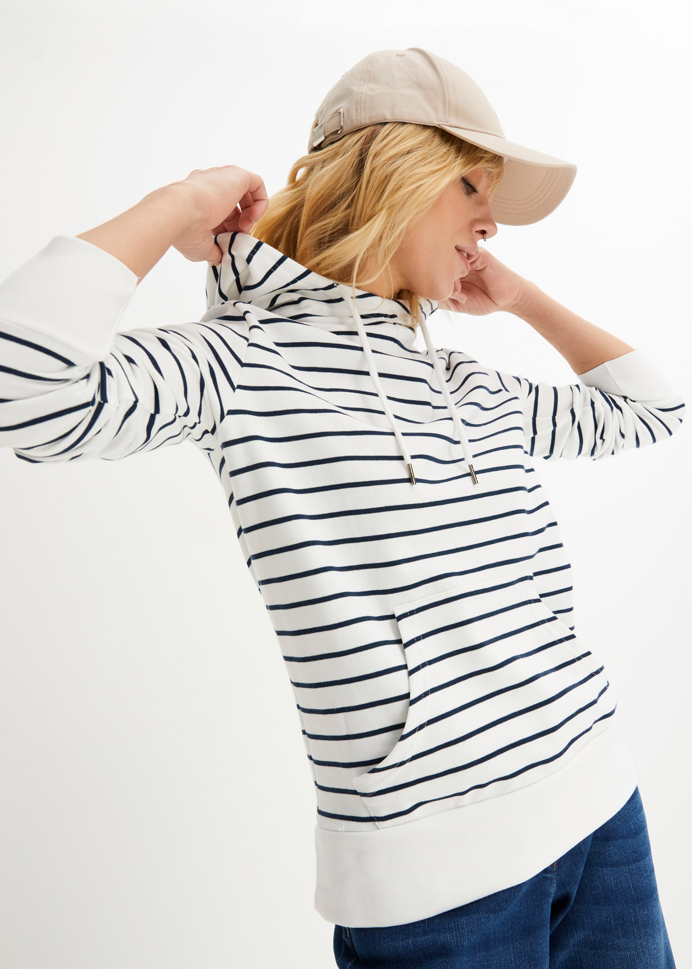 Bluza z kapturem z mieszanki bawełny