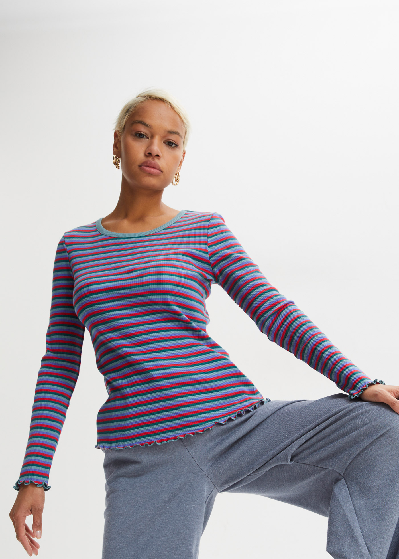 Prążkowana bluzka z bawełny organicznej