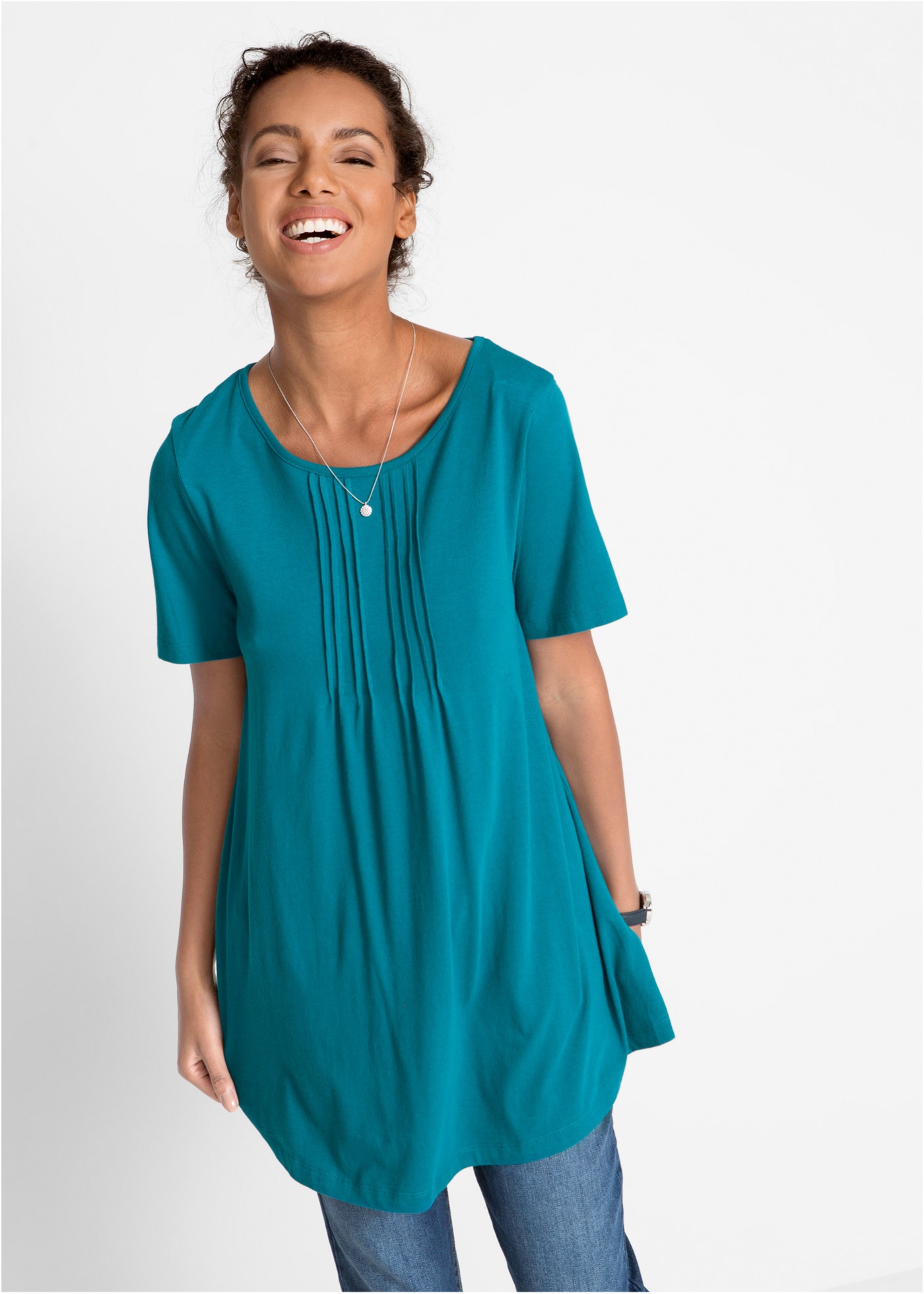 T-shirt o linii litery A, krótki rękaw