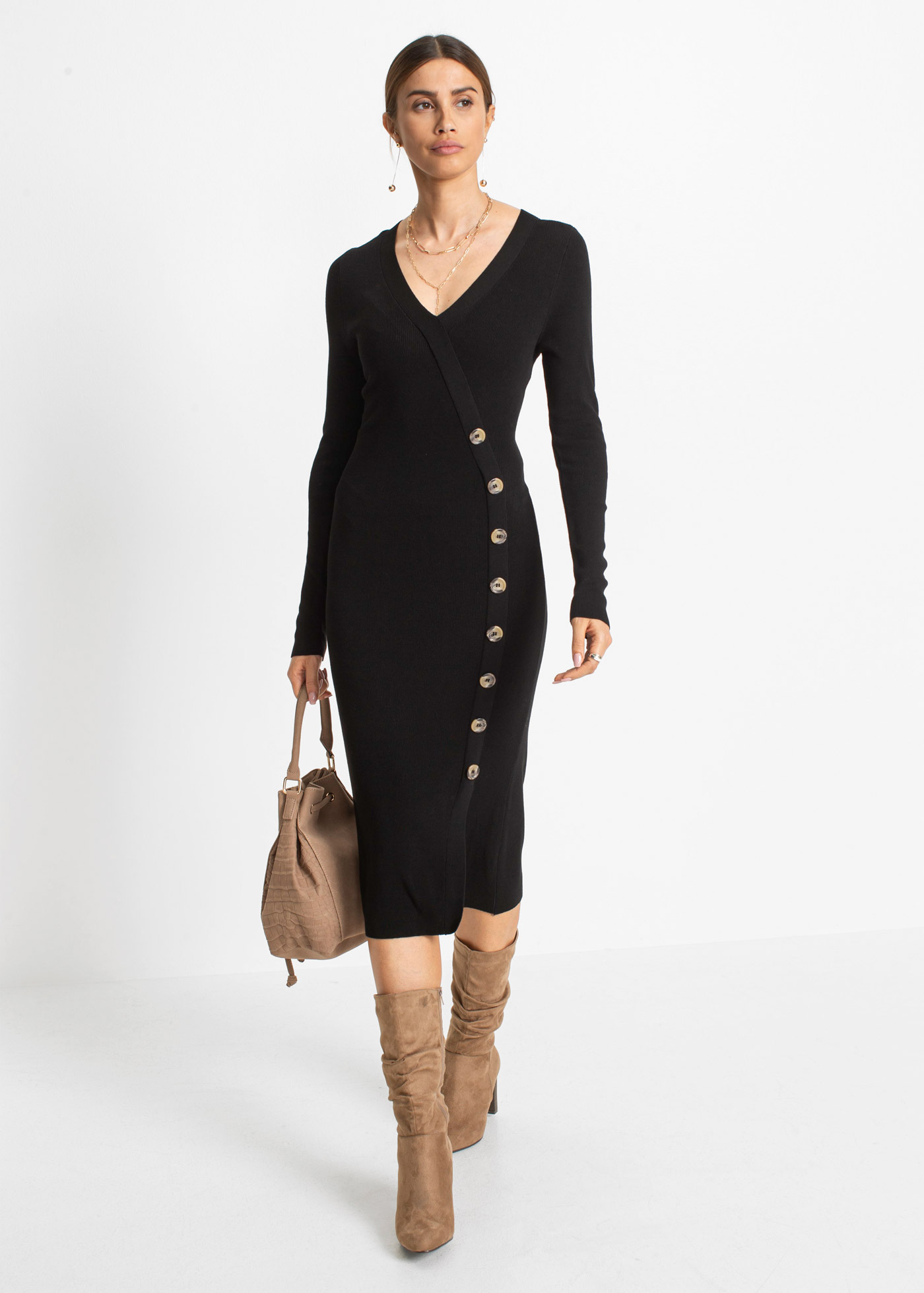 Sukienka dzianinowa z mieszanki wiskozy