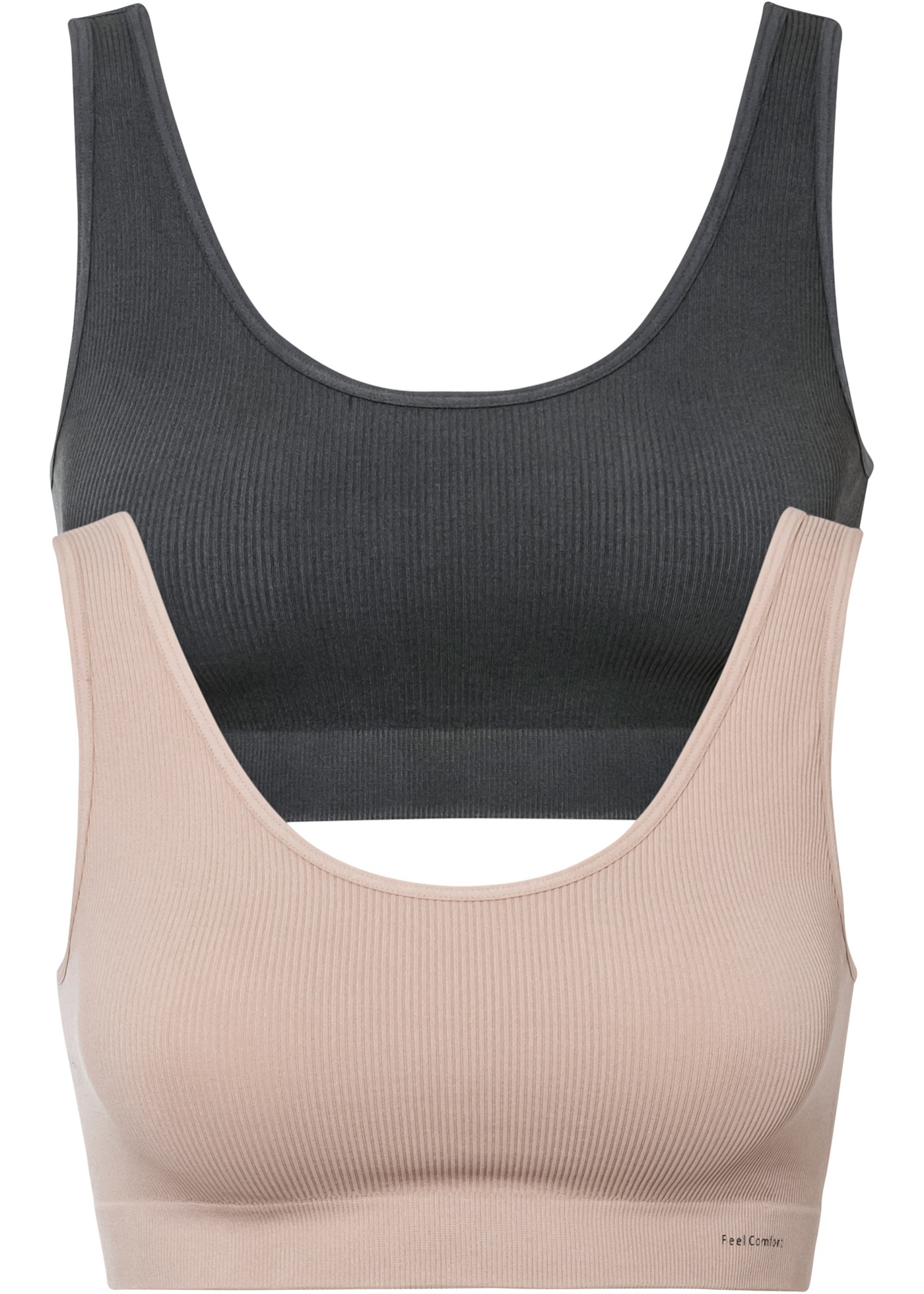 Biustonosz bezszwowy bustier Feel Comfort w prążek (2 szt.)