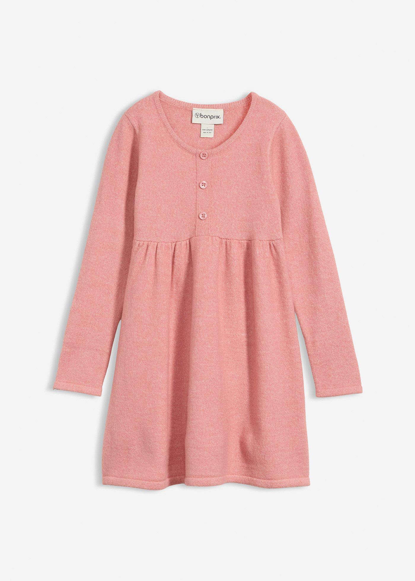 Sukienka dzianinowa z ozdobną plisą guzikową