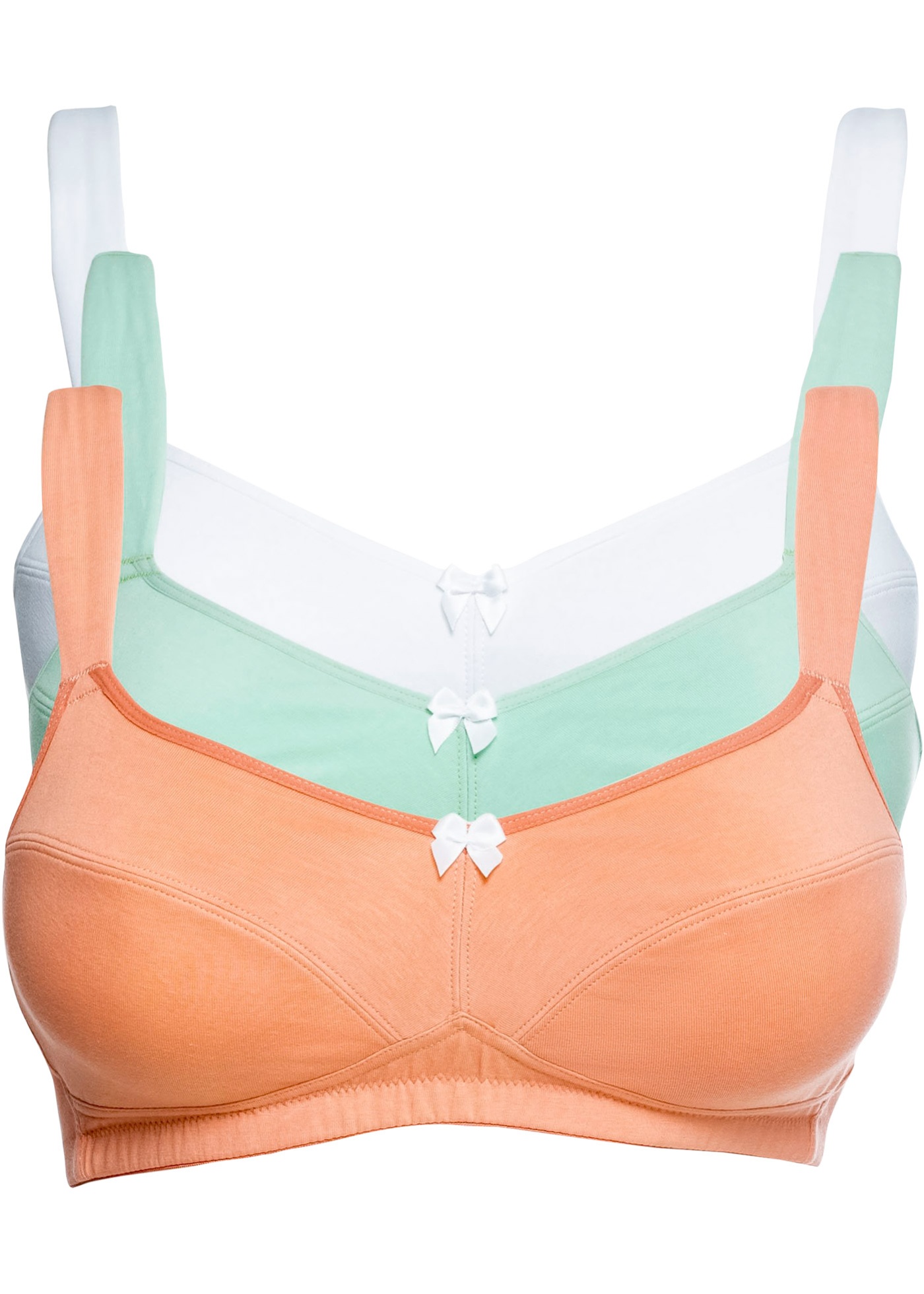 Biustonosz bez fiszbinów z bawełną (3 sztuki)