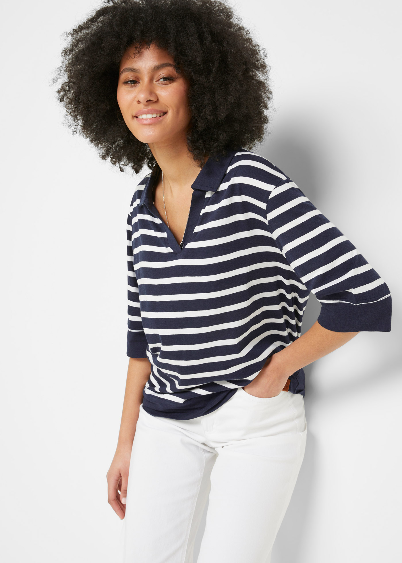 Shirt polo z mieszanki bawełny z wiskozą