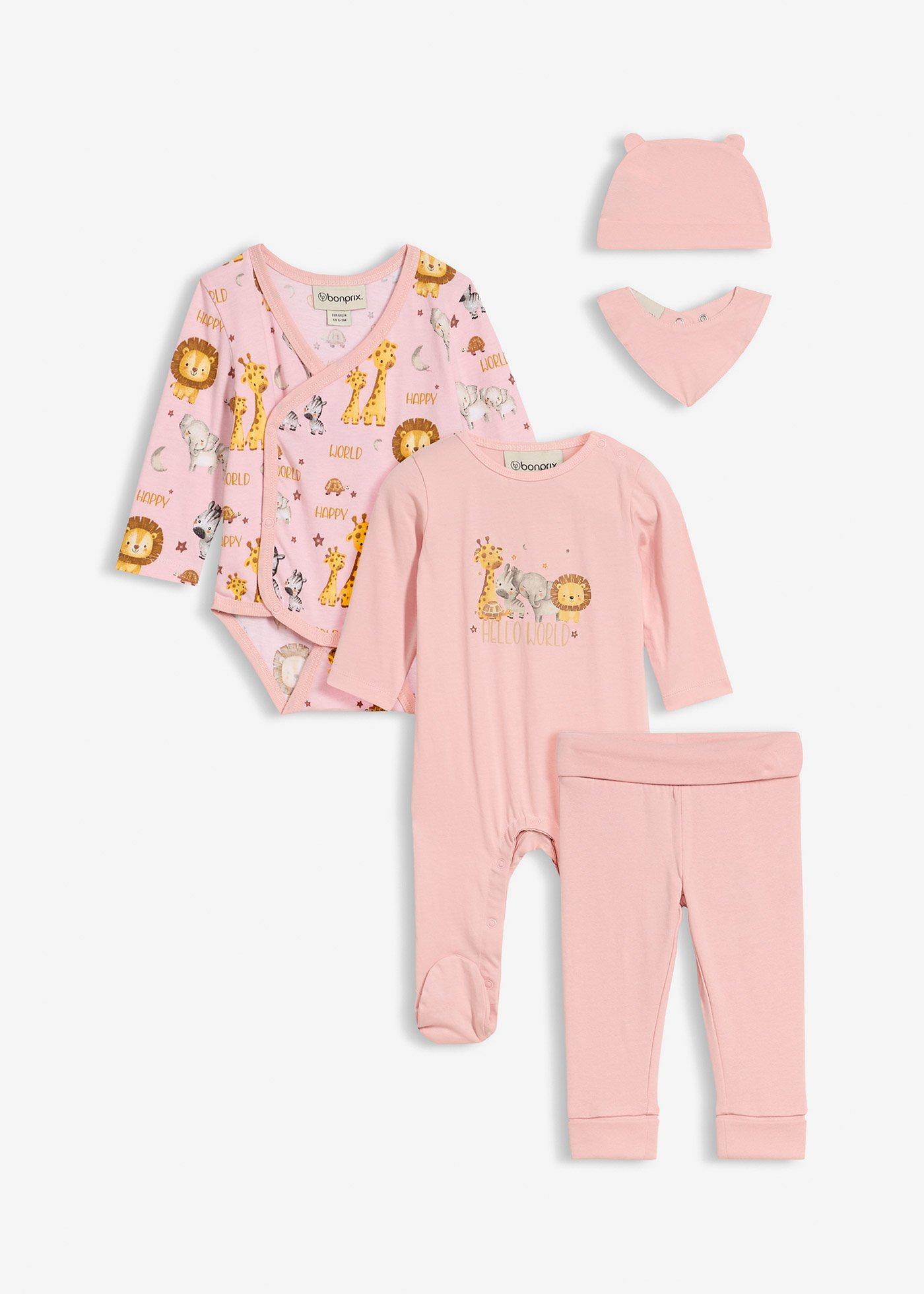 Zestaw startowy dla niemowlęcia z czystej bawełny organicznej (5 części)