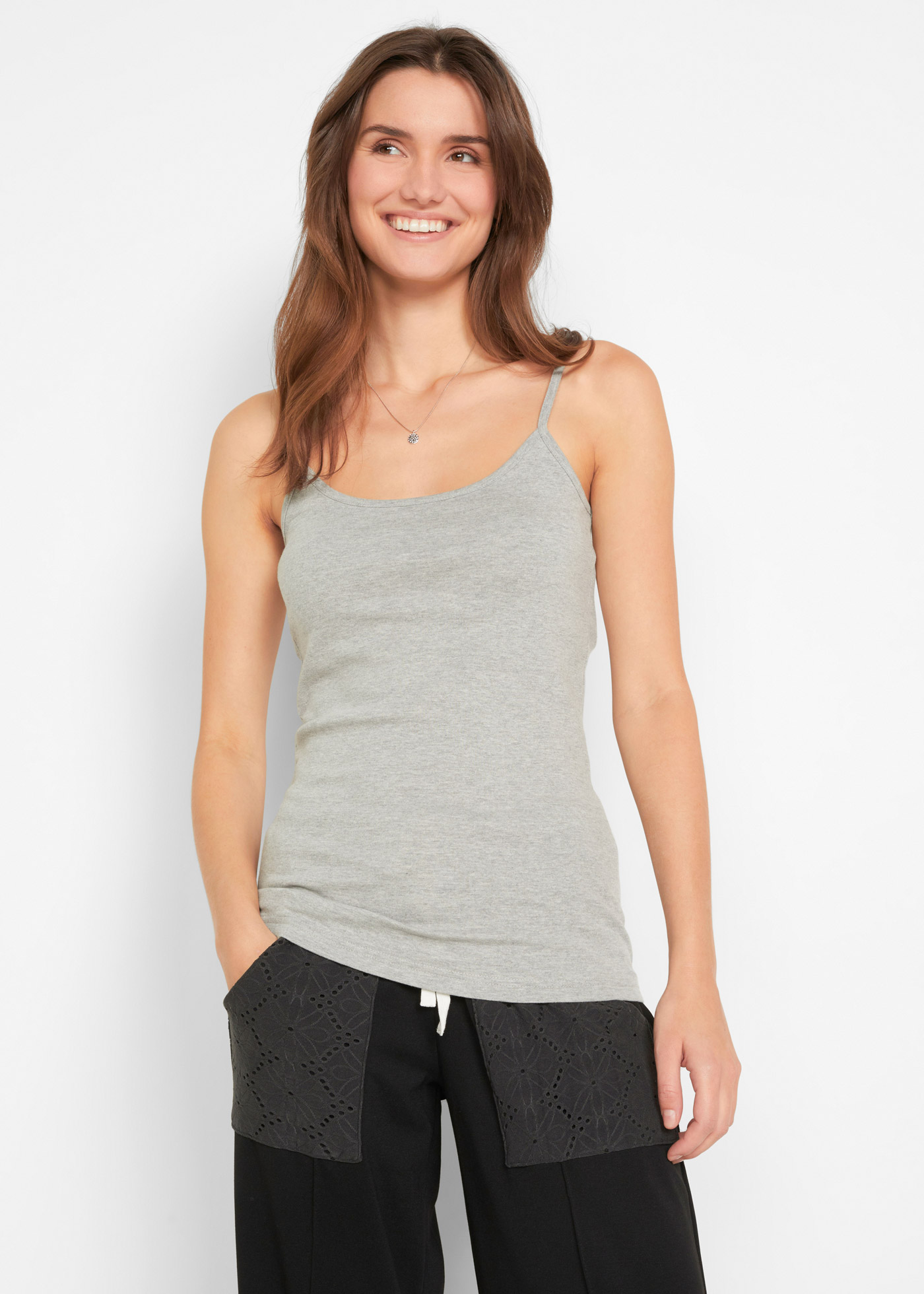 Bawełniany top na cienkich ramiączkach (3 szt.)