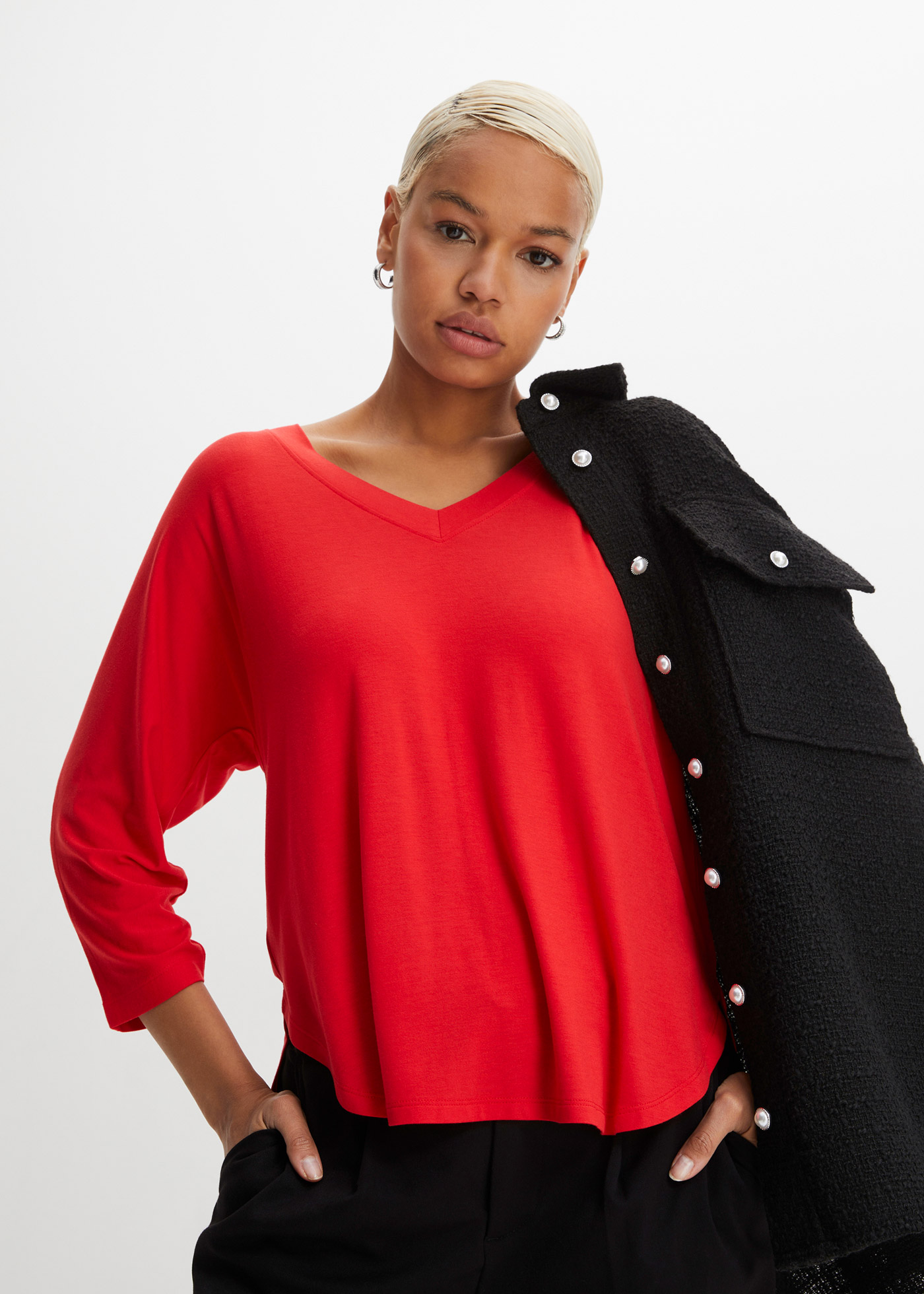 Bluzka z lejącej mieszanki wiskozy