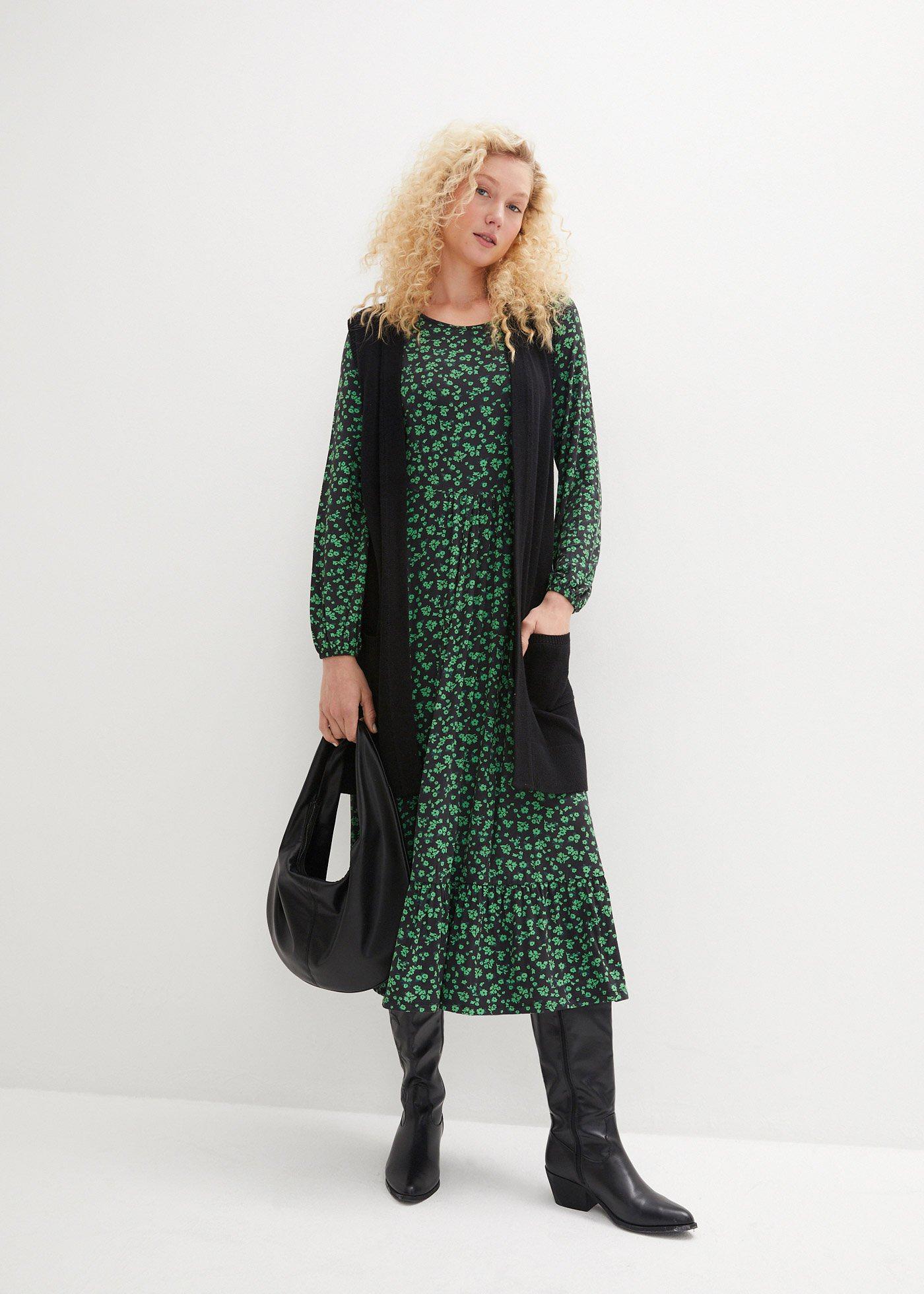 Sukienka z dżerseju, z lejącego materiału z domieszką wiskozy