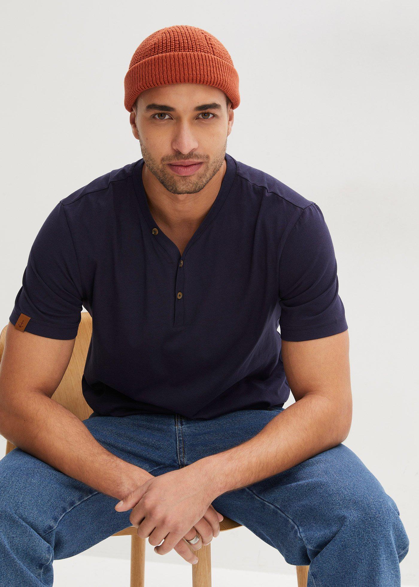 Koszulka z dekoltem henley z czystej bawełny organicznej (2 szt.)