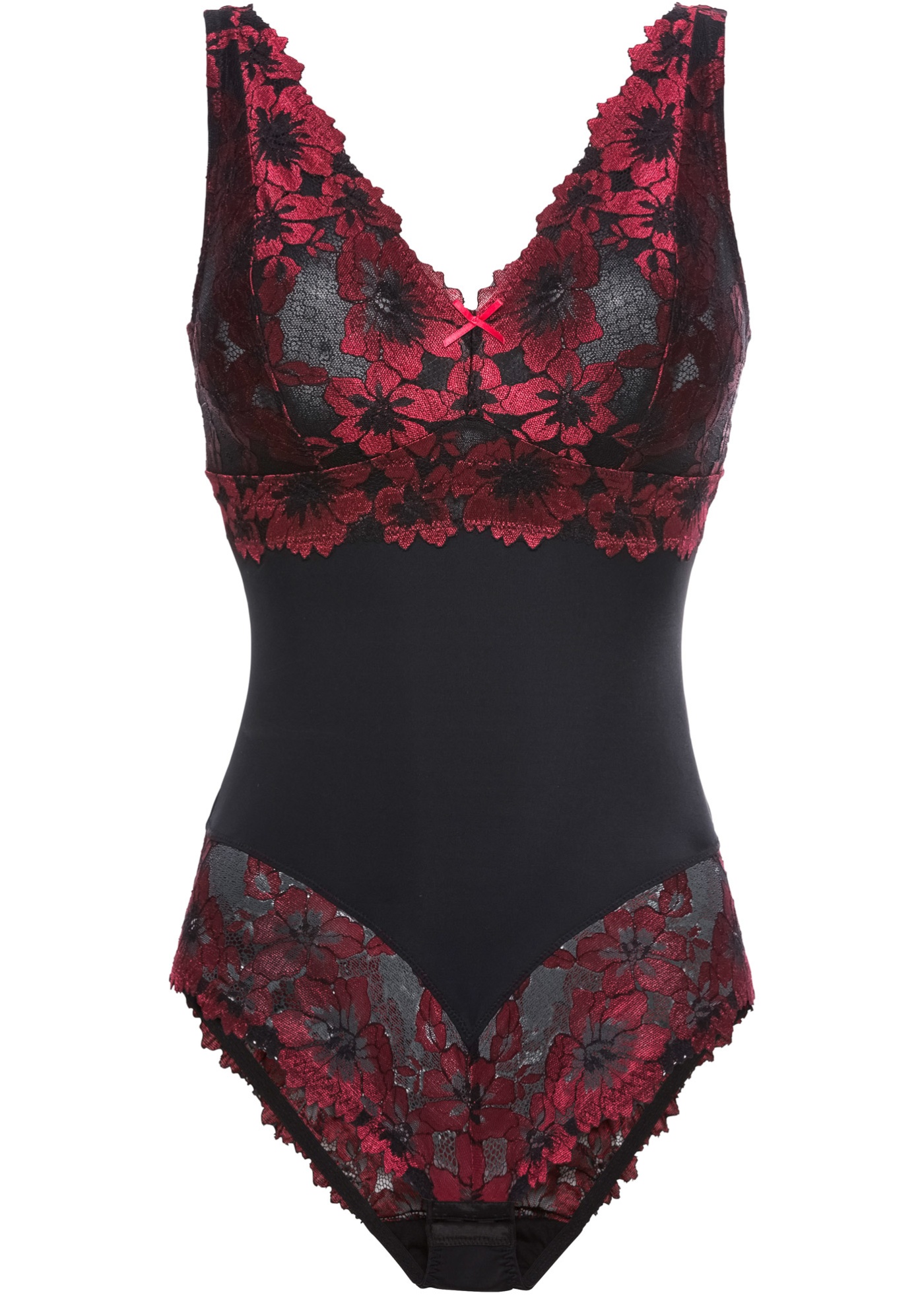 Body bez fiszbinów z koronką w kwiaty