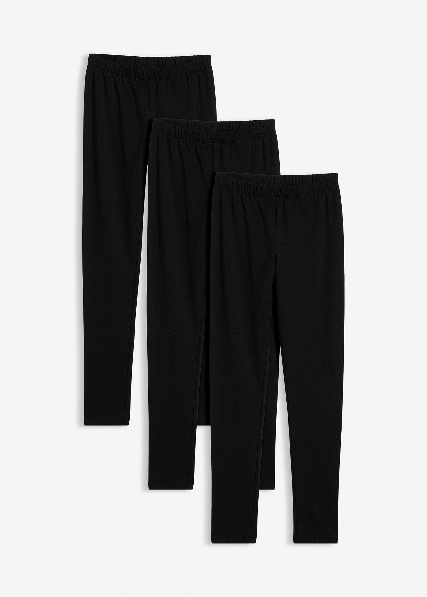 Legginsy ocieplane z elastycznej mieszanki bawełny (3 pary)