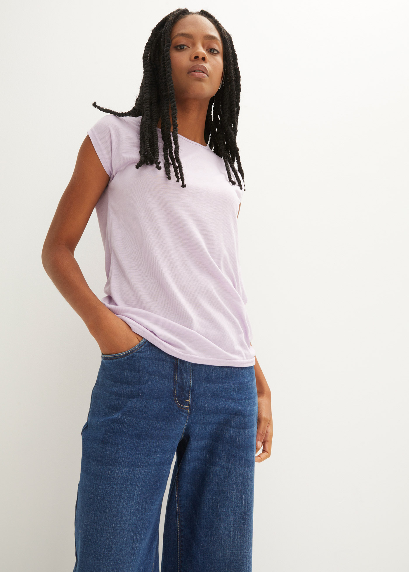 Długi shirt z mieszanki wiskozy