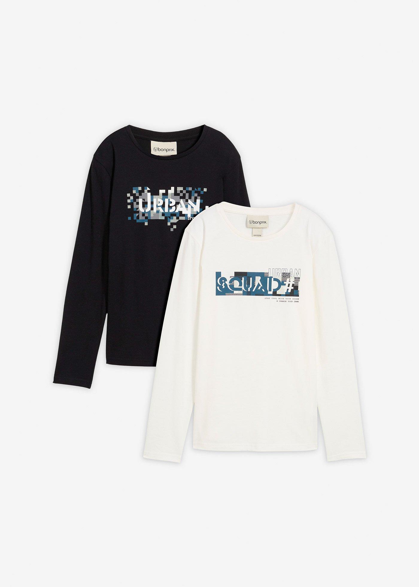 Bluzka z długim rękawem z czystej bawełny organicznej (2 szt.)