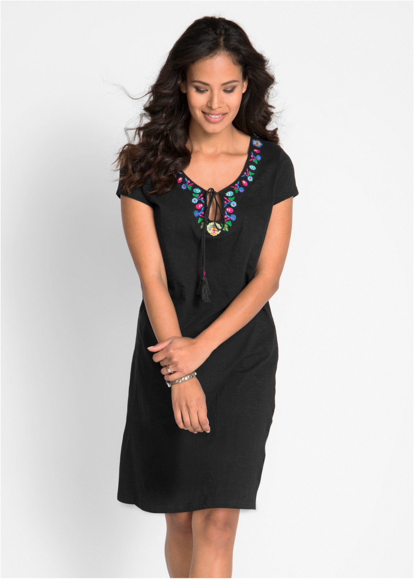 Sukienka z dżerseju z fantazyjnej przędzy, z czystej bawełny