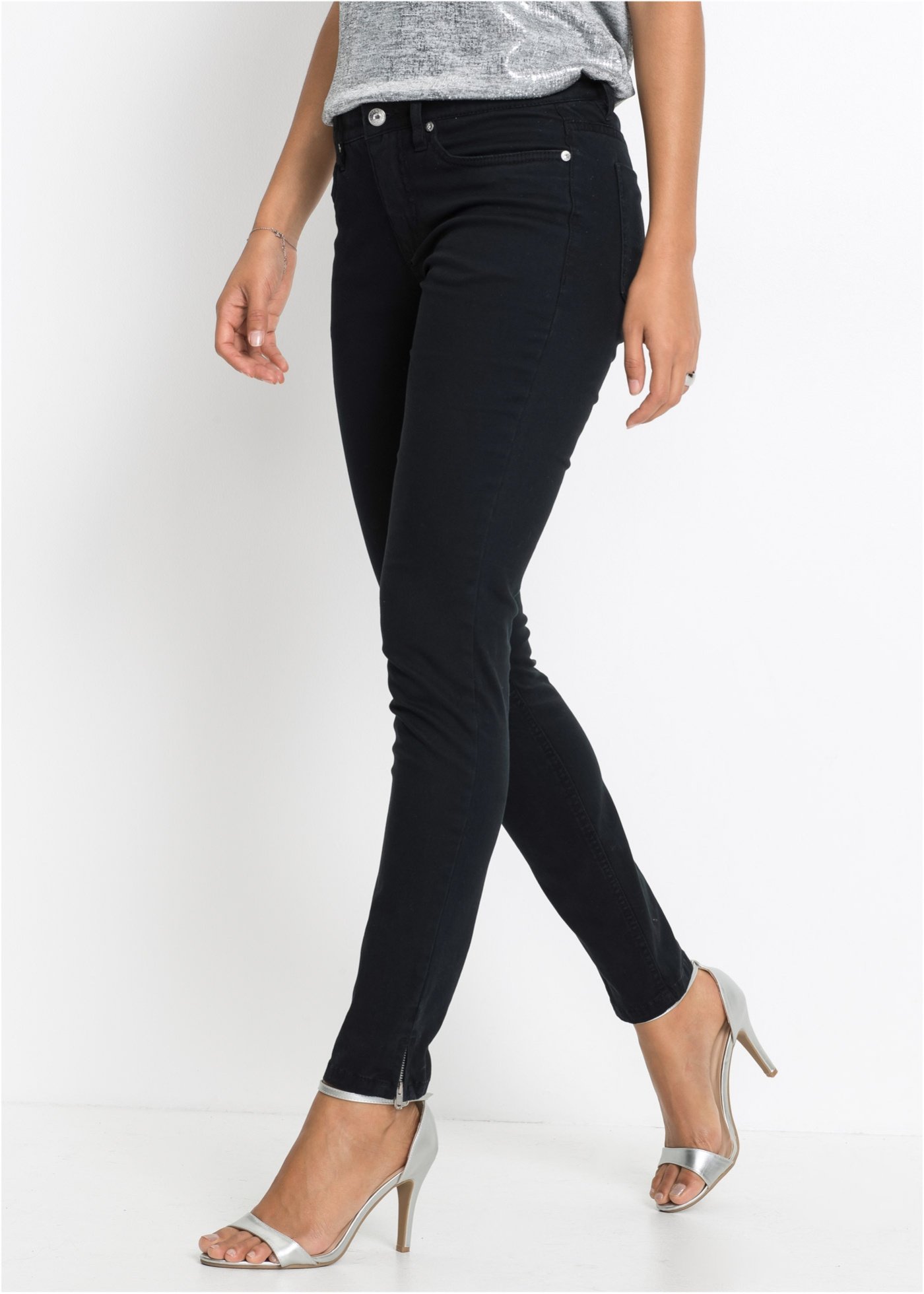 Dżinsy Skinny, mid waist, cropped