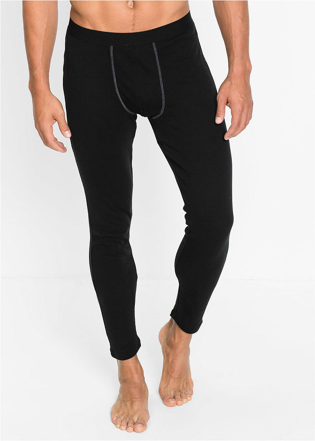 Kalesony z prążkowanej bawełny, z długimi nogawkami