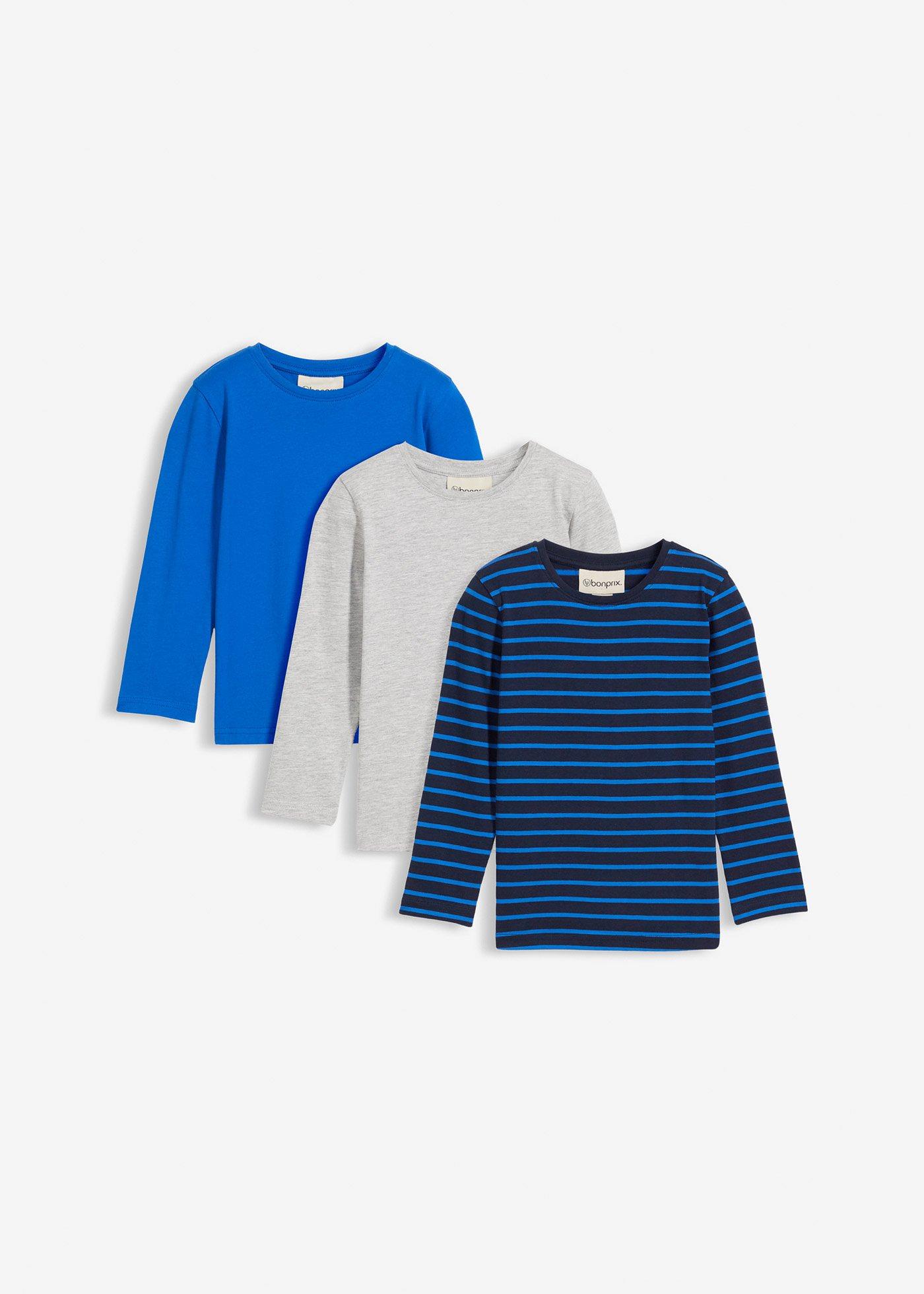 Bluzka z długim rękawem z bawełny organiczej ( 3 szt.)