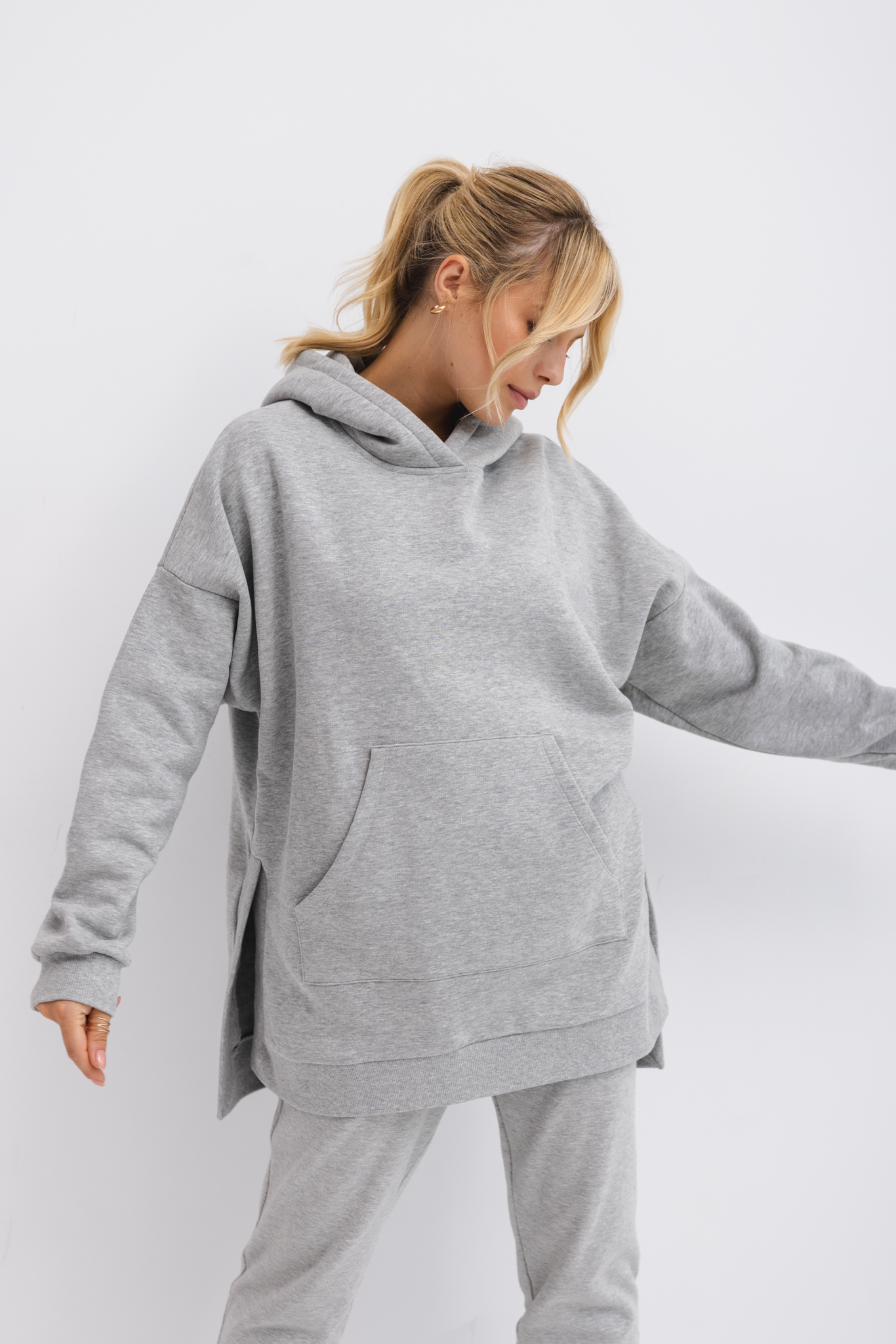 BLUZA LONI SZARY MELANŻ One size - Flawless