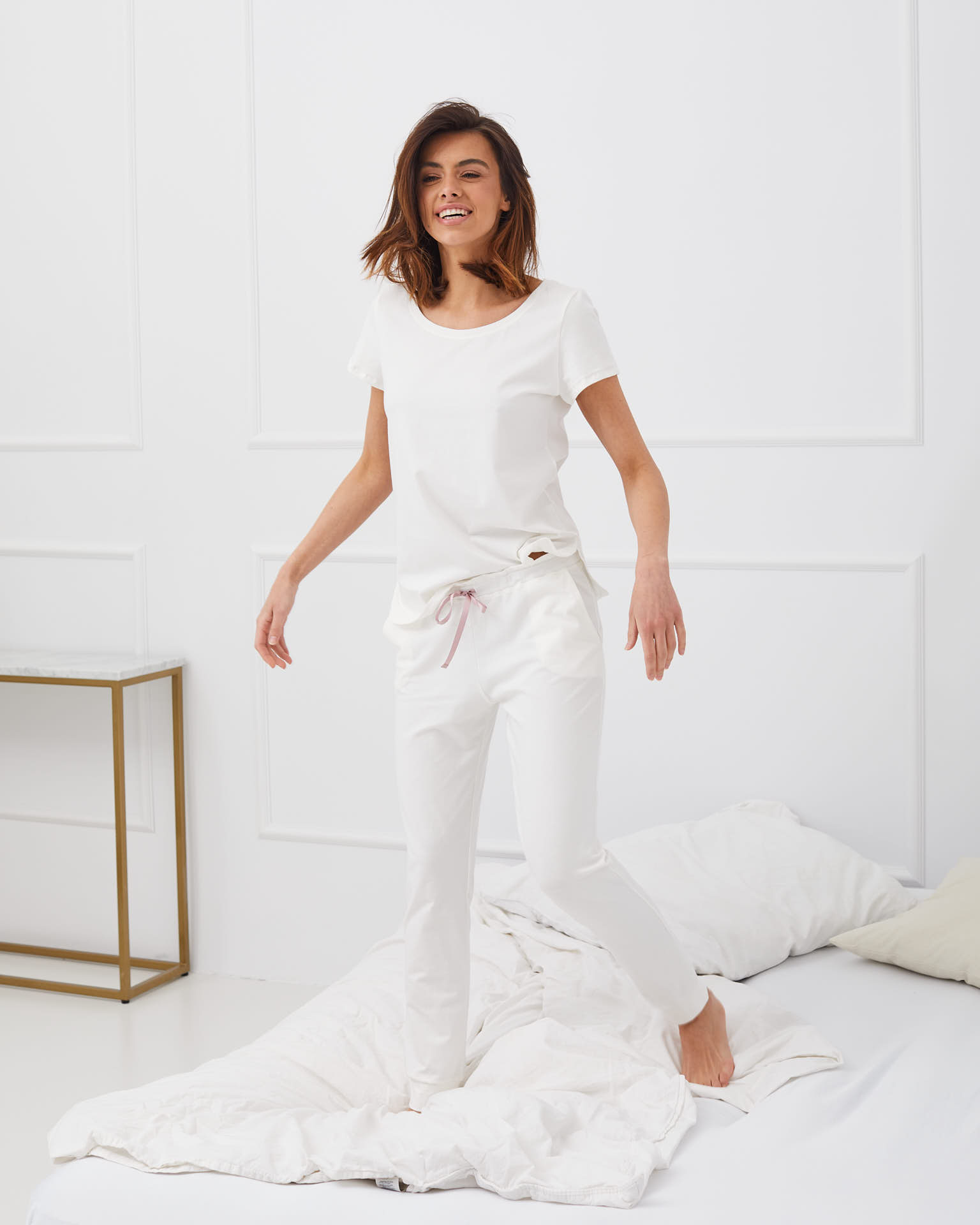 SPODNIE JUNO ECRU L - Flawless