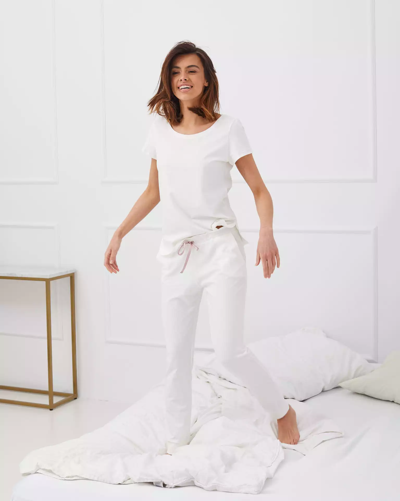 SPODNIE JUNO ECRU L - Flawless