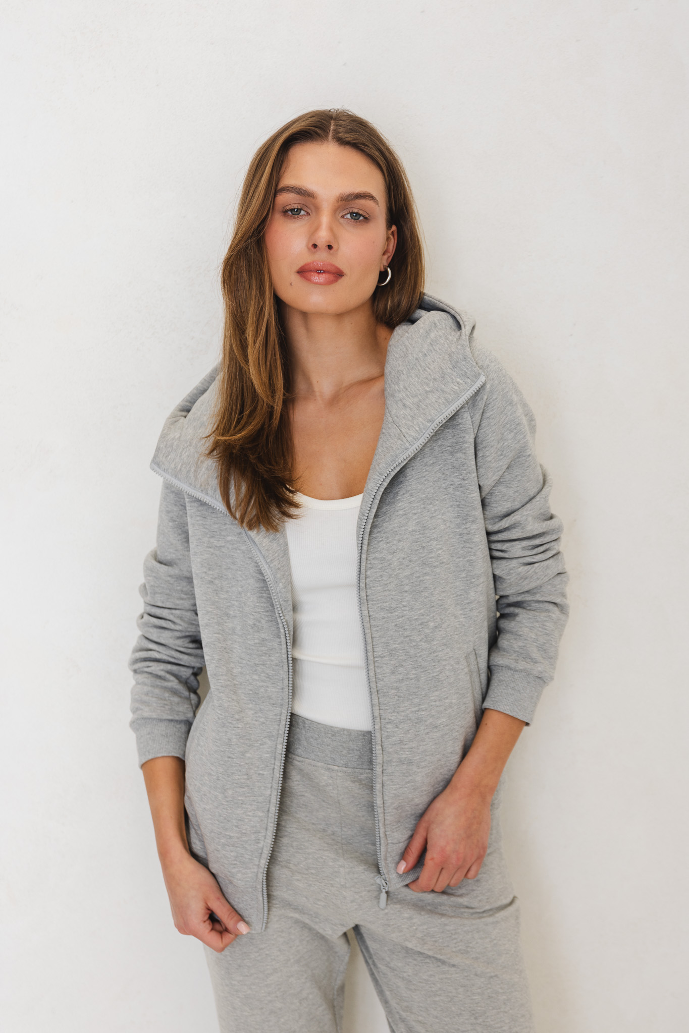 BLUZA NICOLE SZARY MELANŻ XS - Flawless