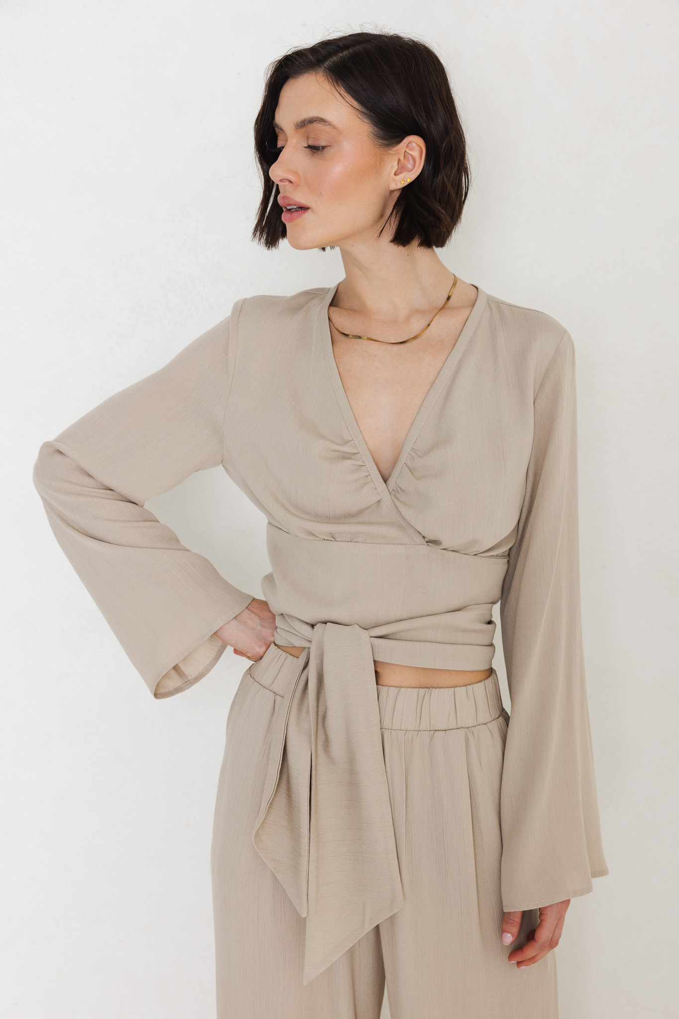 BLUZKA TAYLOR PIASKOWA S - Flawless