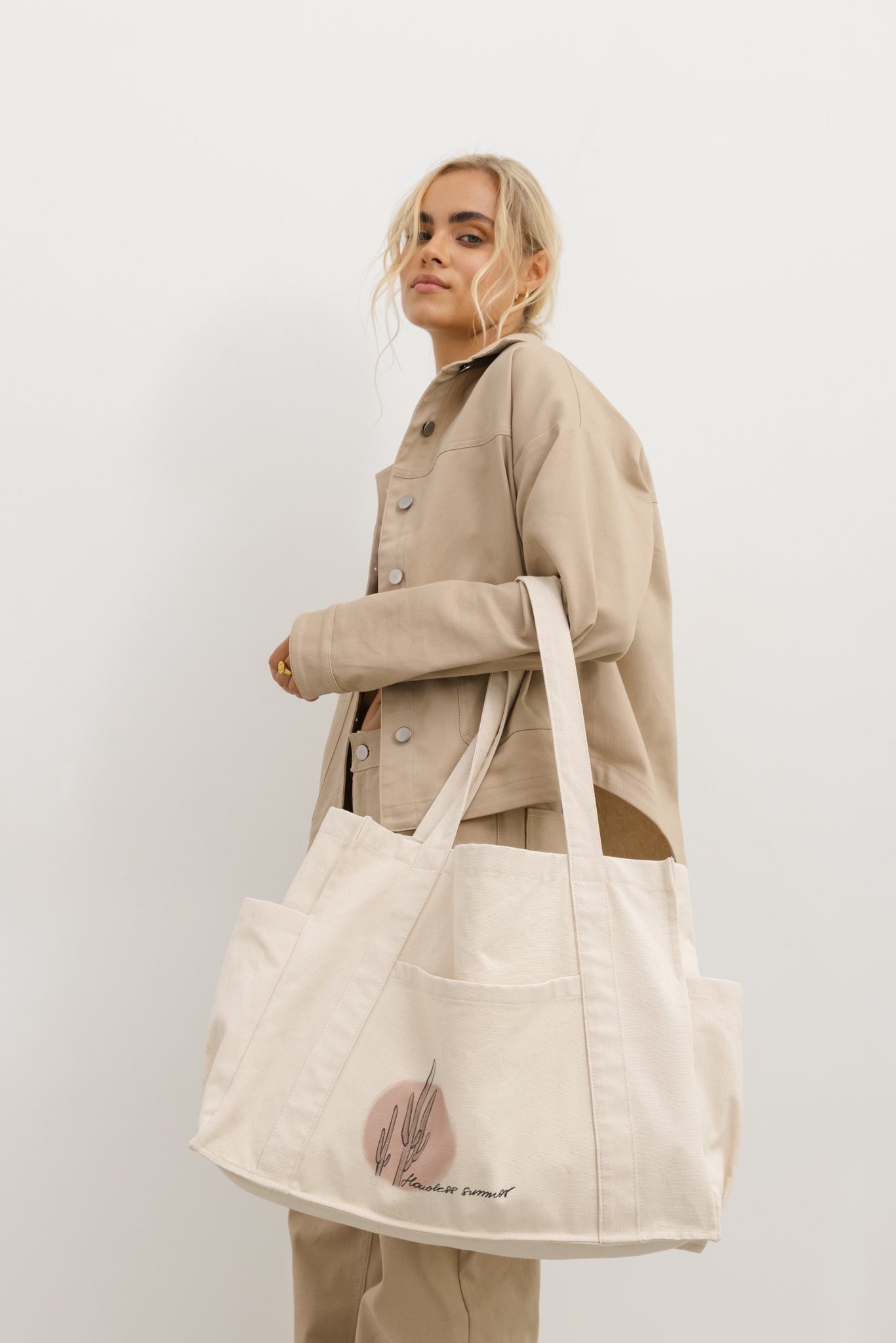 TORBA KAKTUS BEŻOWA One size - Flawless