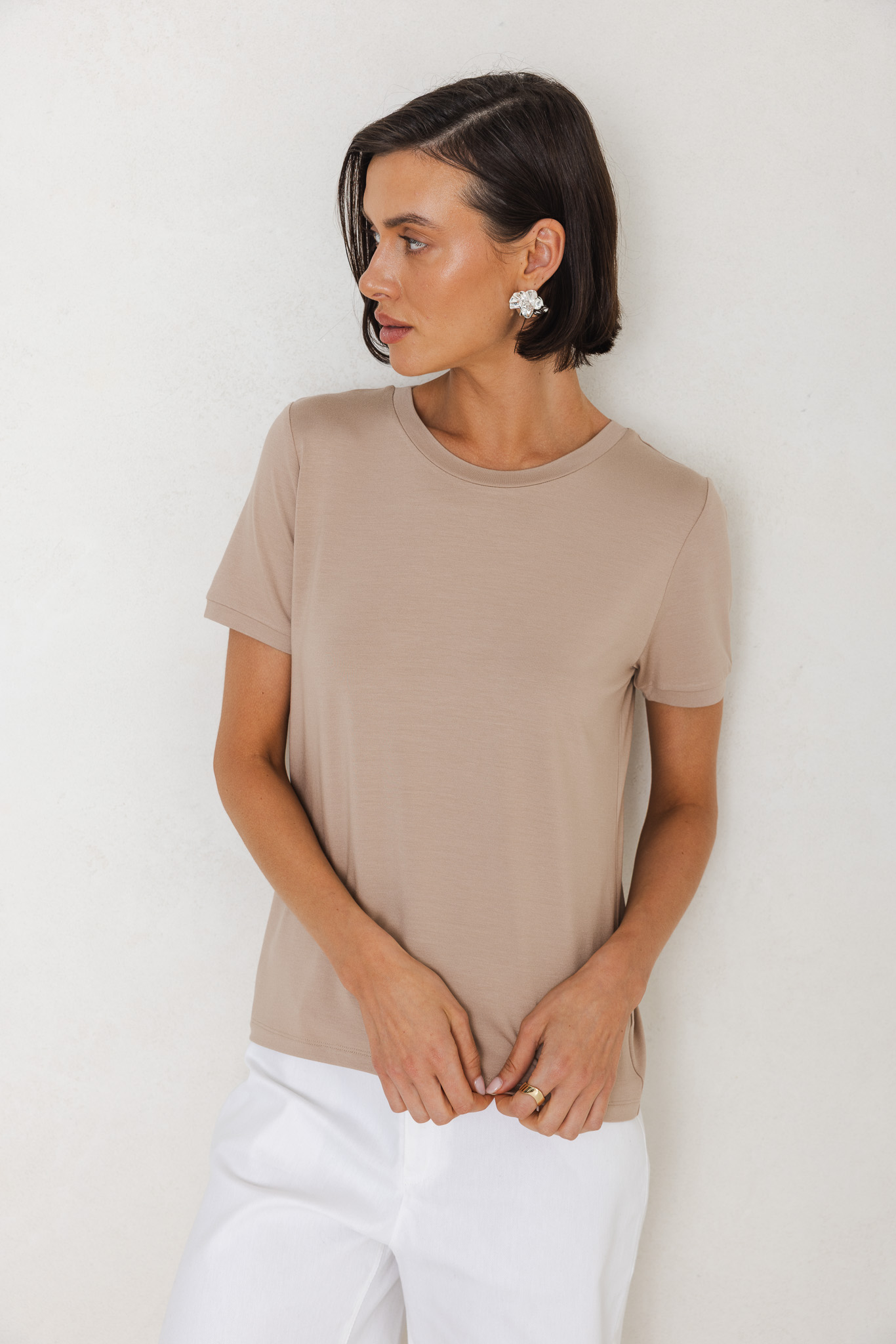 T-SHIRT ROMA MODAL TAUPE XS - Flawless