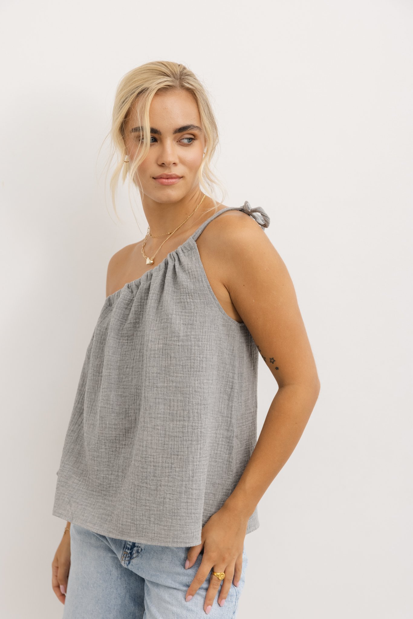 TOP HOLLY CIEMNO SZARY M - Flawless