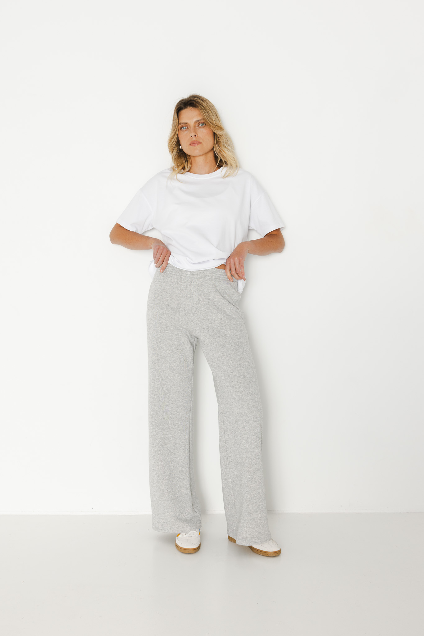 SPODNIE JESS SZARY MELANŻ XS - Flawless