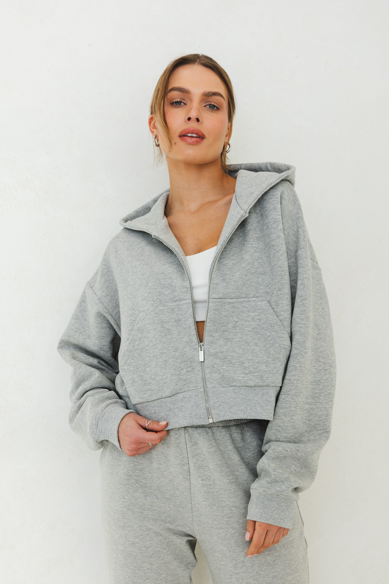 BLUZA AGA SZARY MELANŻ M - Flawless