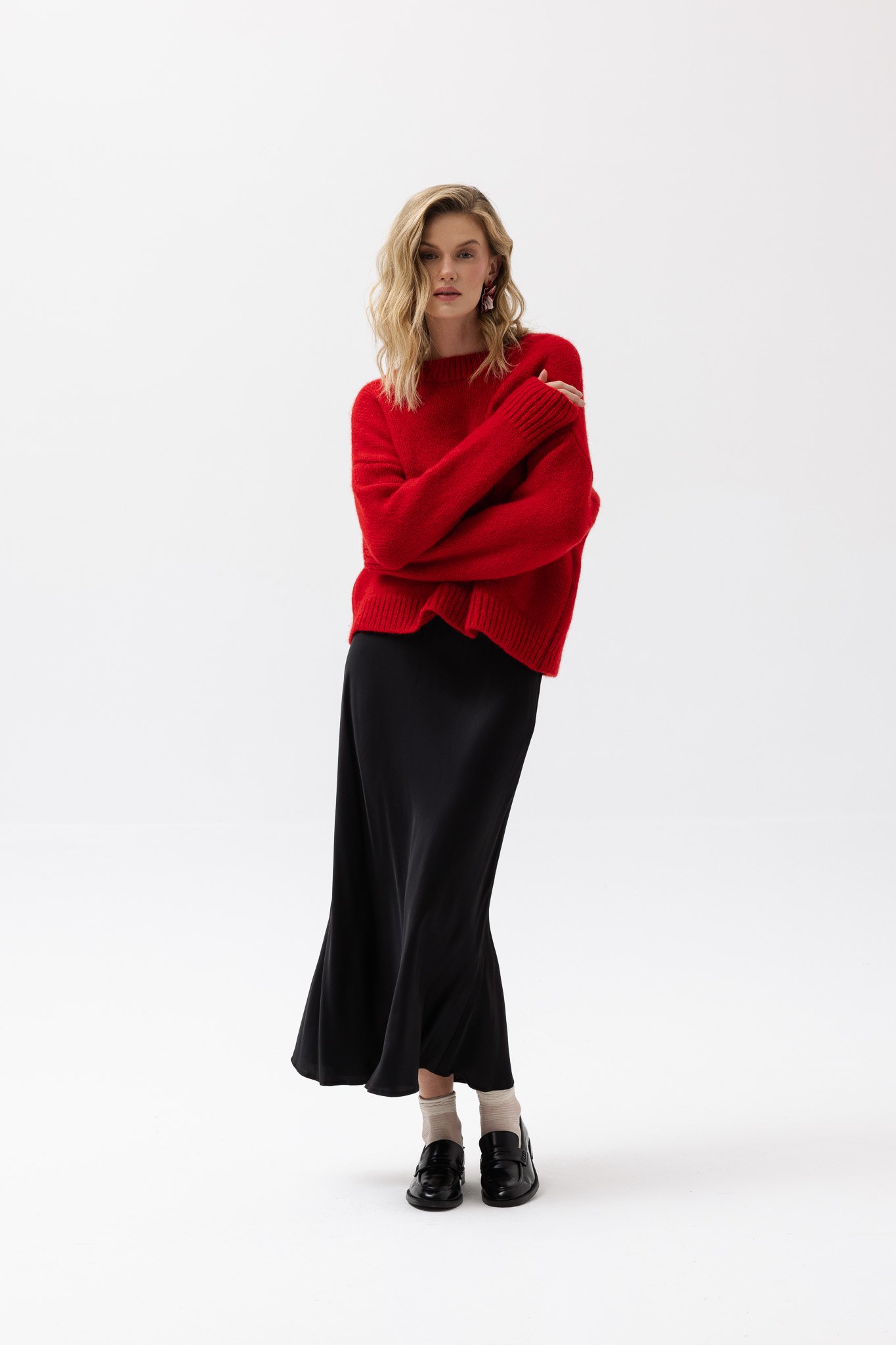 SATYNOWA SPÓDNICA JULITA CZARNA XL - Flawless