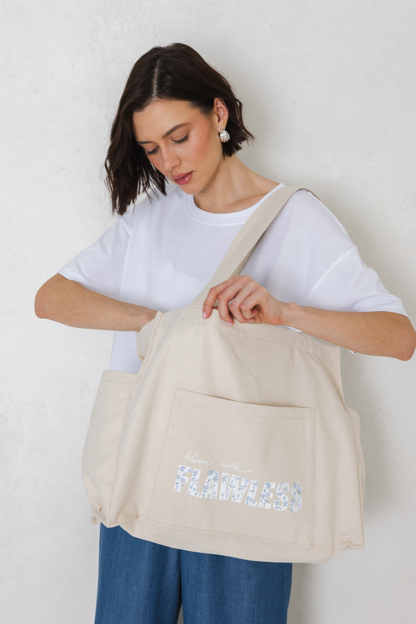 TORBA KAREN "ŁĄKA" ECRU One size - Flawless