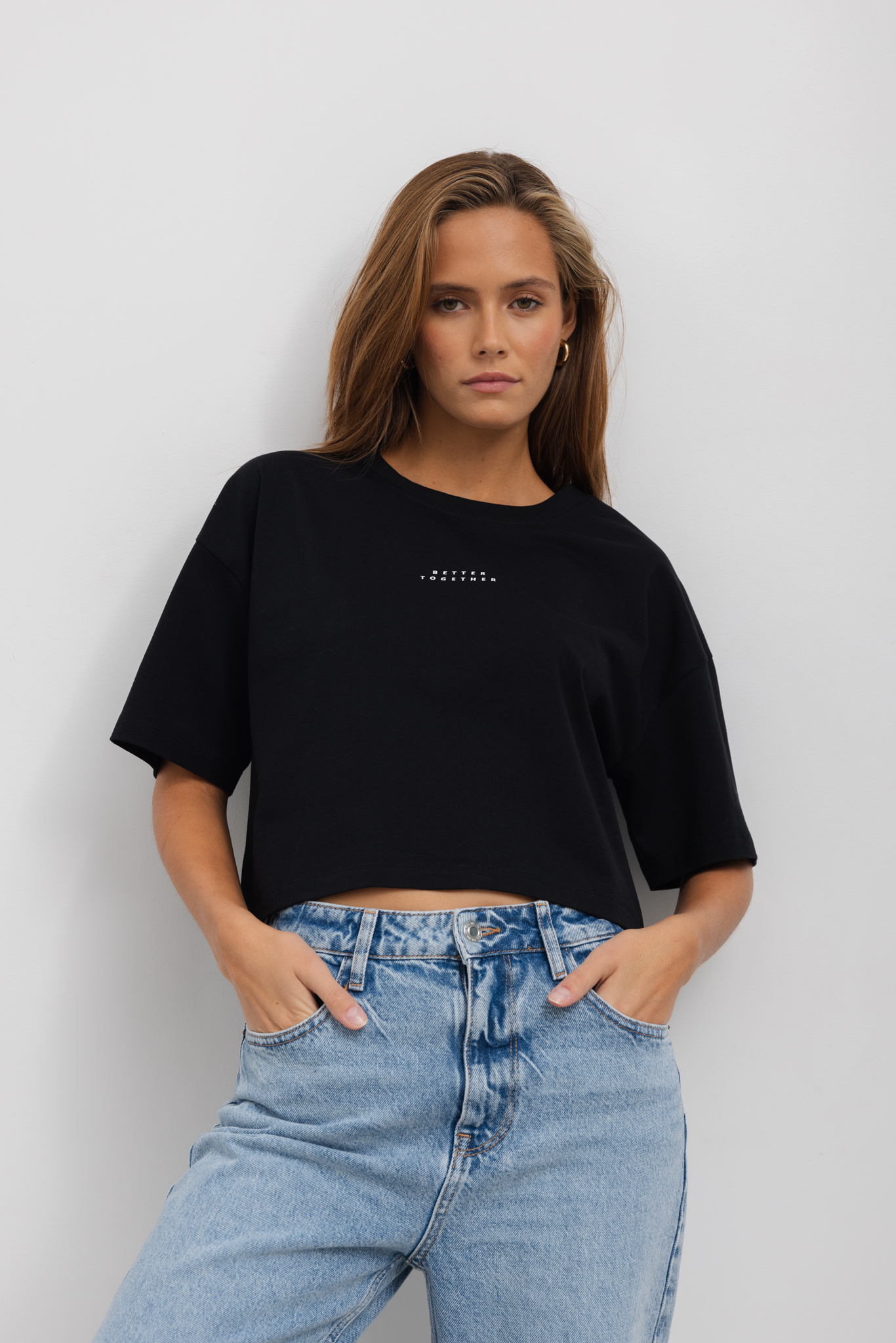 T-SHIRT PENNY "BETTER TOGETHER" CZARNY S - Flawless