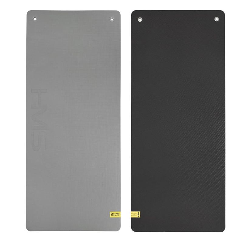 Mata fitness klubowa z otworami HMS Premium MFK08 - szaro-czarna