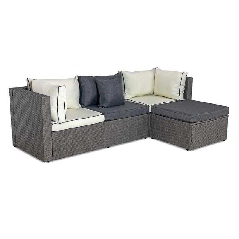 Narożnik ogrodowy z technorattanu Sapphire ST-1300 Fico - szary