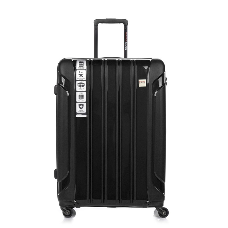 Walizka na kółkach SwissBags Tourist czarna - duża 110 l