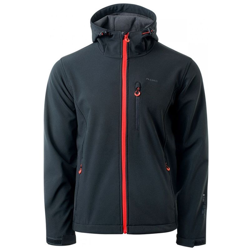 Kurtka męska Softshell Elbrus Iver - czarno-pomarańczowa, Rozmiar XL