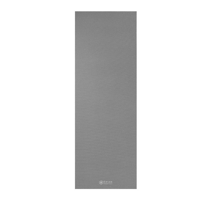 Mata do jogi Gaiam Essentials z paskiem szara 6 mm 63317