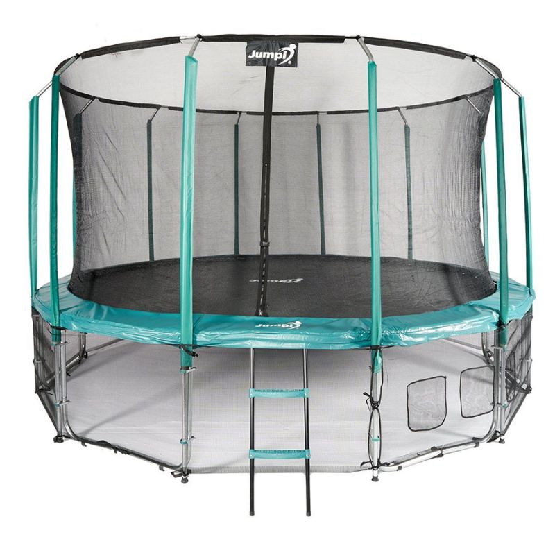 Trampolina ogrodowa Jumpi Maxy Comfort 487cm/16ft z siatką wewnętrzną - zielona