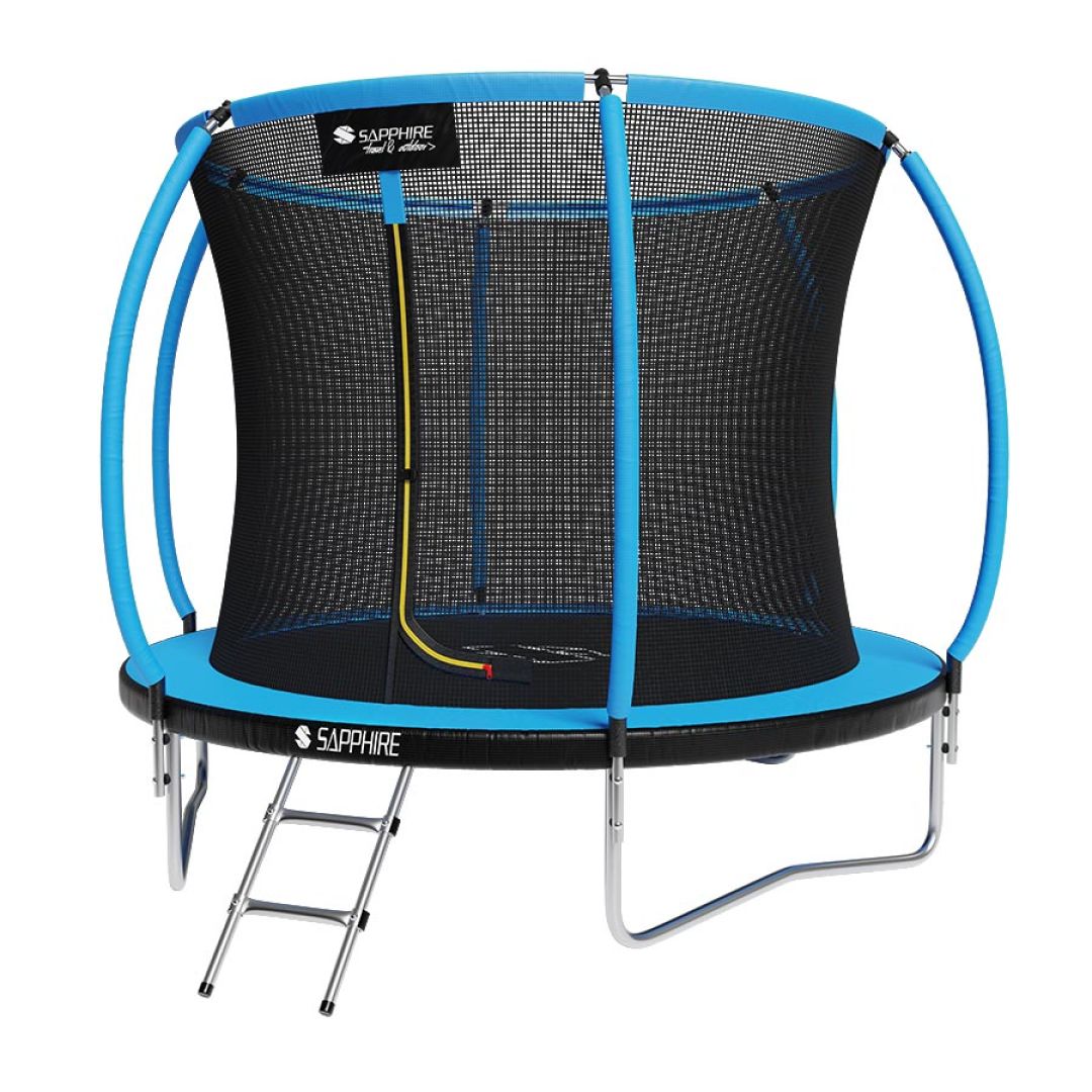 Trampolina Sapphire ST-8080W 8FT 252 cm z siatką wewnętrzną + drabinka GRATIS - niebieska